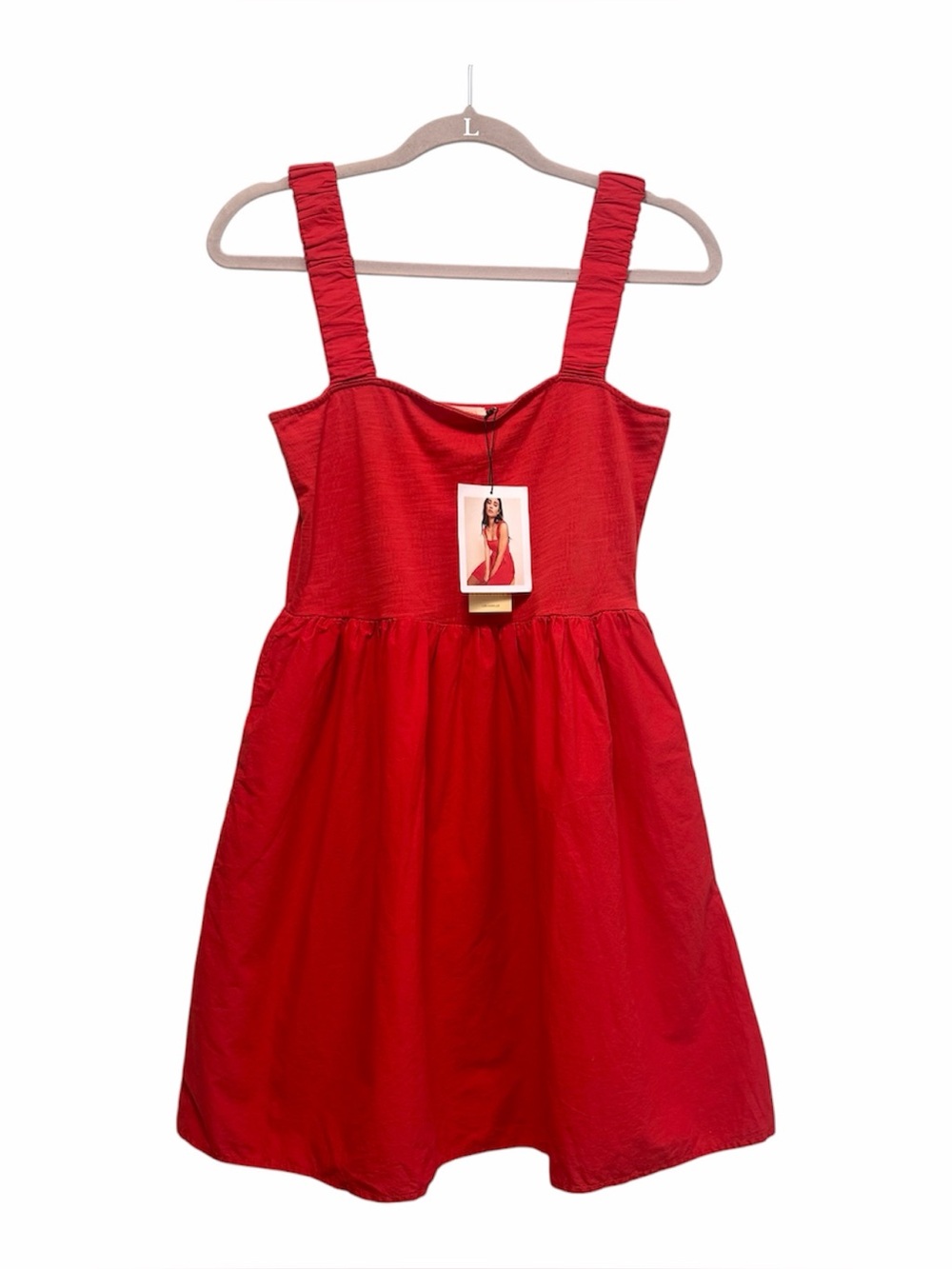 NWT Nation LTD Los Angeles Red Harlyn cotton babydoll mini dress, size small